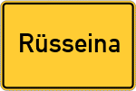 Place name sign Rüsseina