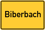 Place name sign Biberbach, Schwaben
