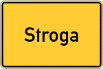 Place name sign Stroga