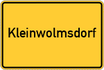 Place name sign Kleinwolmsdorf