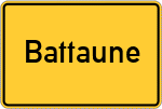 Place name sign Battaune