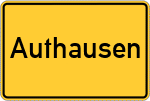 Place name sign Authausen