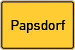 Place name sign Papsdorf
