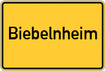 Place name sign Biebelnheim
