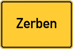 Place name sign Zerben