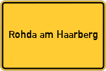 Place name sign Rohda am Haarberg