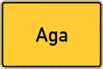 Place name sign Aga