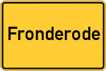 Place name sign Fronderode