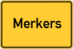 Place name sign Merkers