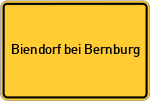 Place name sign Biendorf bei Bernburg