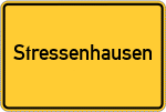 Place name sign Stressenhausen