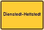 Place name sign Dienstedt-Hettstedt