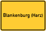 Place name sign Blankenburg (Harz)