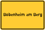 Place name sign Bobenheim am Berg