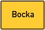 Place name sign Bocka, Thüringen