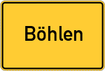 Place name sign Böhlen, Thüringen