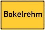 Place name sign Bokelrehm