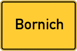Place name sign Bornich, Taunus