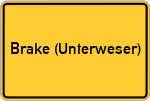 Place name sign Brake (Unterweser)