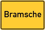 Place name sign Bramsche, Hase