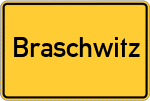 Place name sign Braschwitz