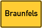 Place name sign Braunfels