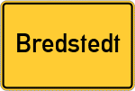 Place name sign Bredstedt
