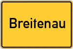 Place name sign Breitenau, Niederlausitz