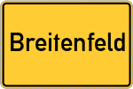 Place name sign Breitenfeld, Altmark