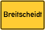 Place name sign Breitscheidt, Sieg