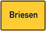 Place name sign Briesen, Niederlausitz
