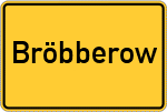 Place name sign Bröbberow