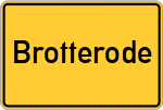 Place name sign Brotterode