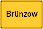Place name sign Brünzow