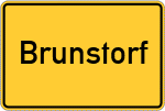 Place name sign Brunstorf, Kreis Herzogtum Lauenburg