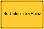 Place name sign Budenheim bei Mainz