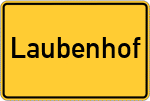 Place name sign Laubenhof