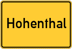 Place name sign Hohenthal