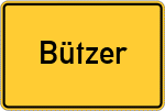 Place name sign Bützer
