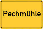 Place name sign Pechmühle