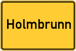 Place name sign Holmbrunn