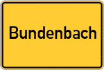 Place name sign Bundenbach