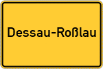 Place name sign Dessau-Roßlau