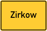 Place name sign Zirkow