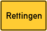 Place name sign Rettingen