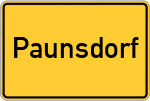 Place name sign Paunsdorf