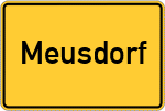 Place name sign Meusdorf