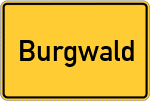 Place name sign Burgwald, Eder