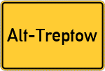 Place name sign Alt-Treptow