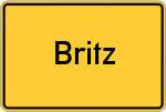 Place name sign Britz